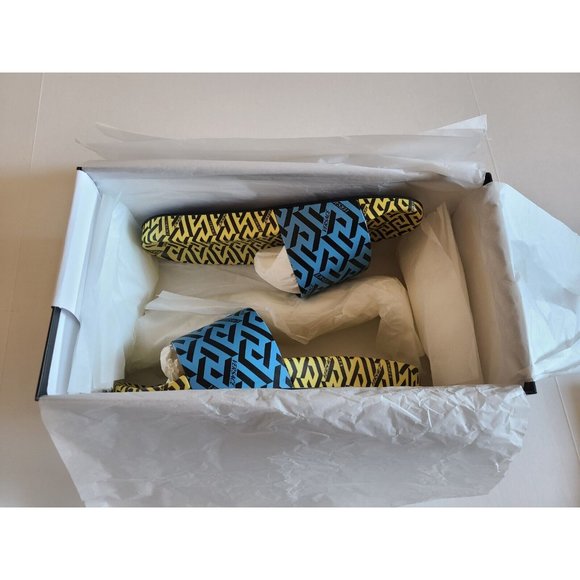 Versace Greca Monogram Flap Sandals Multicolor NWT Size 9 main image 9